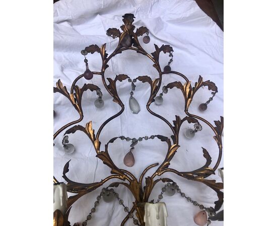 Grande applique in metallo dorato cm. 95 x 60