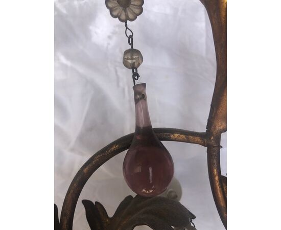 Grande applique in metallo dorato cm. 95 x 60