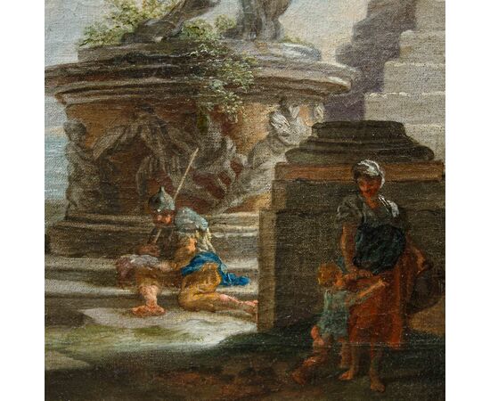 Andrea Locatelli ( Roma, 1695 – 1741), Capriccio architettonico con rovine