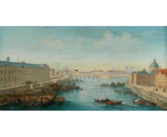 Coppia di vedute di città francesi