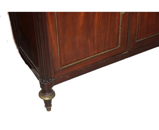 Secretaire Luigi XVI in Legno di Mogano Con Piano In Marmo Bianco