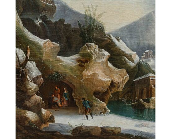 Francesco Foschi (Ancona, 1710 – Roma, 1780), Veduta fantastica invernale con rovine