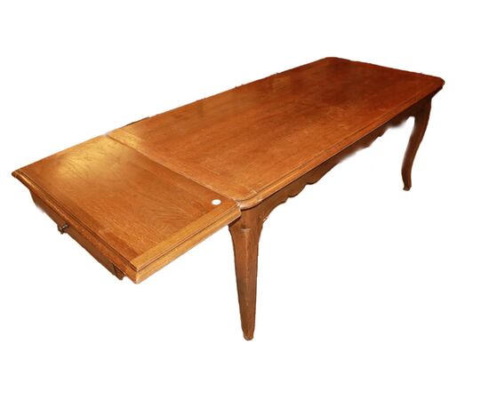 Tavolo francese stile Provenzale di fine 1800 in legno di rovere