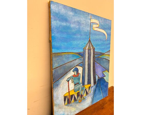 Dipinto a smalti policromi, arte moderna e contemporanea, 76x59 cm. Stato molto buono, XX sec.