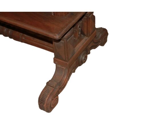 Tavolo sparecchiatoio francese del 1800 stile Luigi Filippo in noce