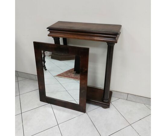Consolle con specchiera in palissandro stile Impero 