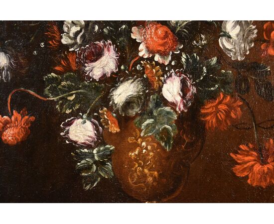 Composizione floreale in vaso sbalzato, Francesca Volò Smiller (Milano, 1657 - 1700)