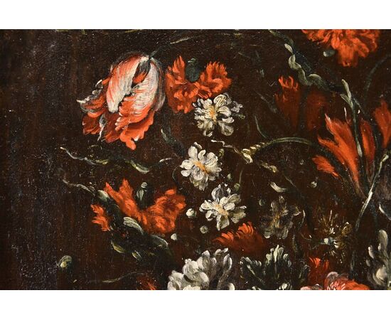 Composizione floreale in vaso sbalzato, Francesca Volò Smiller (Milano, 1657 - 1700)