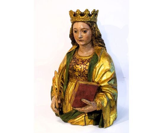 Santa Caterina di Alessandria scultura lignea policroma e dorata