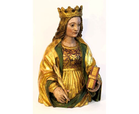 Santa Caterina di Alessandria scultura lignea policroma e dorata