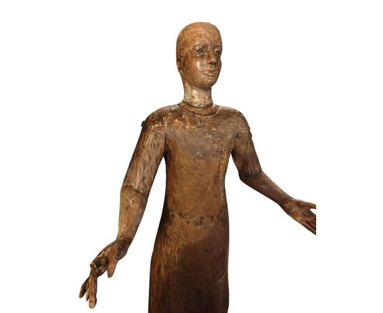 Raro manichino in legno policromo XVII secolo