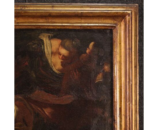 Antico dipinto religioso del XVII secolo, la strage degli innocenti