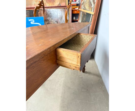 Antica console mezzaluna in castagno Luigi Filippo, metà '800, 71x106x52 cm, Umbria