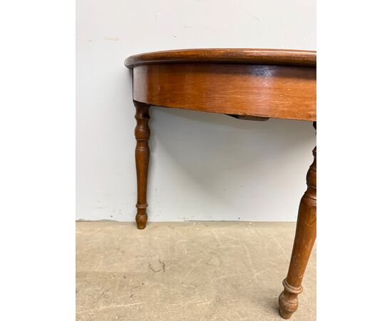 Antica console mezzaluna in castagno Luigi Filippo, metà '800, 71x106x52 cm, Umbria