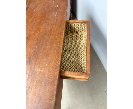 Antica console mezzaluna in castagno Luigi Filippo, metà '800, 71x106x52 cm, Umbria