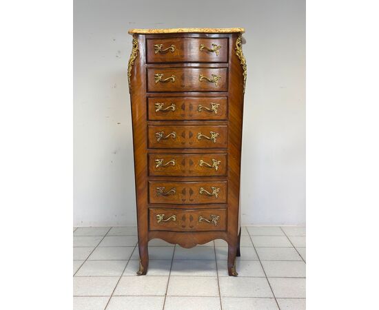 SETTIMANALE SAGOMATO INTARSIATO EPOCA 800. NAPOLEONE III RESTAURATO