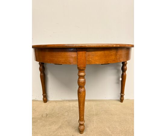 Antica console mezzaluna in castagno Luigi Filippo, metà '800, 71x106x52 cm, Umbria