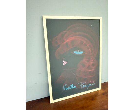 Quadro anni '60 Novella Parigini, arte moderna, 73x53 cm