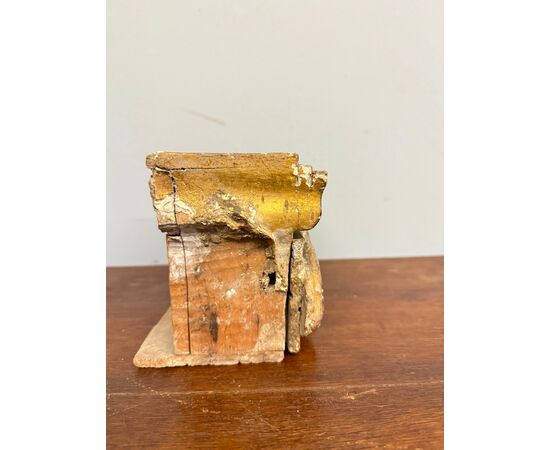 Antico elemosiniere in legno dipinto, XVIII sec, 24x11x15 cm