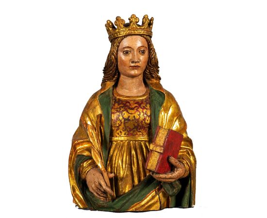Santa Caterina di Alessandria scultura lignea policroma e dorata
