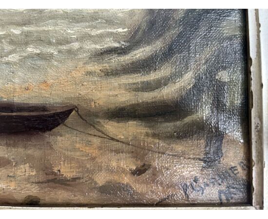 Scena di mare dell'800