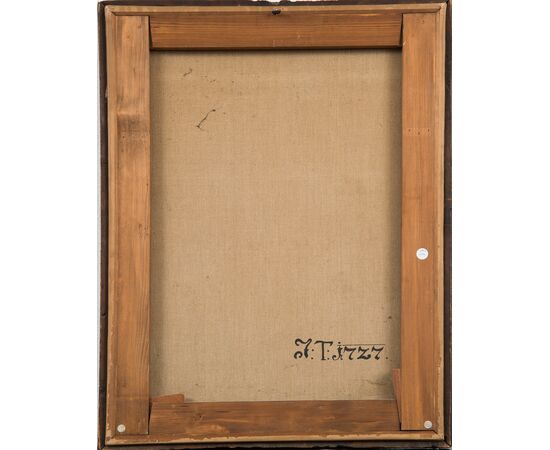 Dipinto antico olio su tela raffigurante San Giovanni Battista. Toscana XVIII secolo.