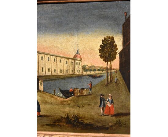 Vedute di Rotterdam con il Palazzo della Borsa e l'Antico Porto, Vedutista del Settecento