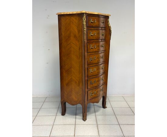 SETTIMANALE SAGOMATO INTARSIATO EPOCA 800. NAPOLEONE III RESTAURATO