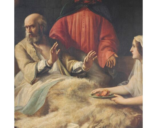 Scuola Italiana; Tratto dal romanzo di Massimo d'Azeglio Niccolò de' Lapi, ovvero i Palleschi e i Piagnoni, XIX secolo, olio su tela