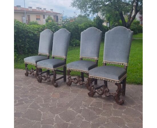 4 sedie barocche dell’800 da palazzo signorile 