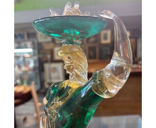 Figura di popolana in vetro Murano anni 40. Scultura fornace Salviati . H 34 strepitosa 