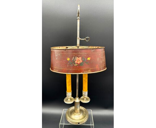 Lampada da scrivania Bouillotte, Francia - XIX sec.