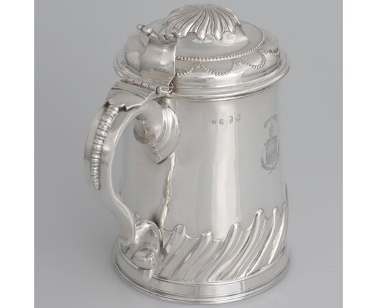 Tankard in argento sterling Giorgio II, Joseph Jackson, Dublino, 1749
