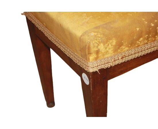 Pouf Francese del 1800 in Legno di noce