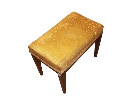 Pouf Francese del 1800 in Legno di noce