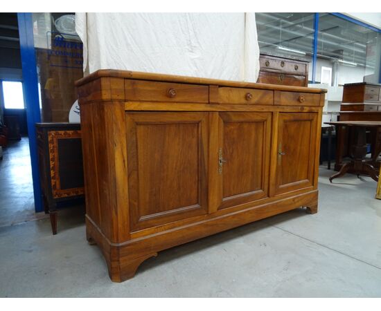 Credenza a tre porte in noce massello Luigi Filippo 1860 Francia