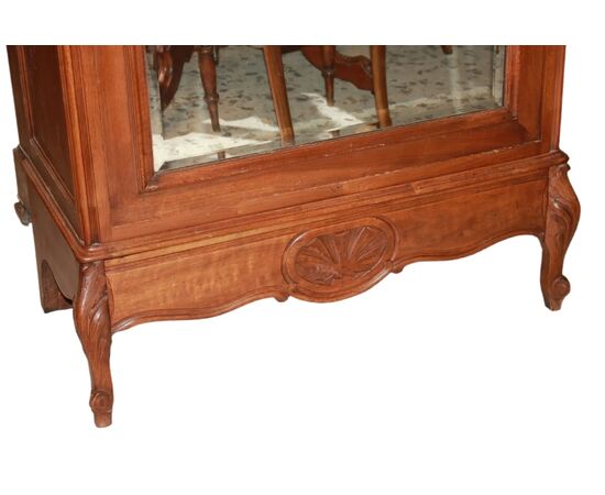 Armadio Francese stile Luigi Filippo in legno di noce con specchio 1 anta