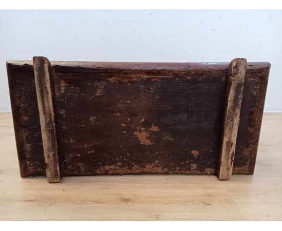 Cassapanca con schienale in noce- fine 800- baule-scrigno