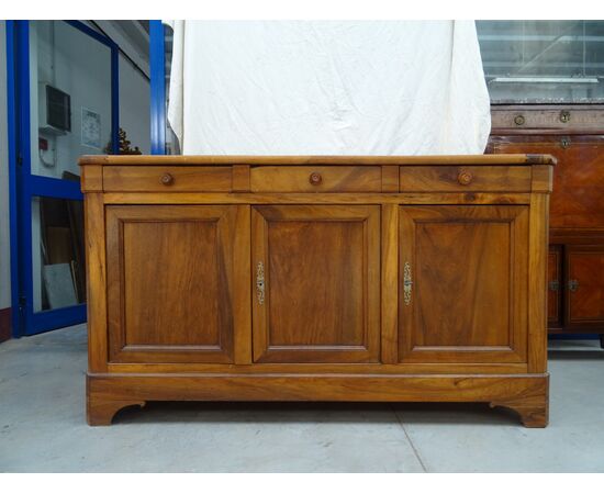 Credenza a tre porte in noce massello Luigi Filippo 1860 Francia