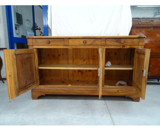 Credenza a tre porte in noce massello Luigi Filippo 1860 Francia