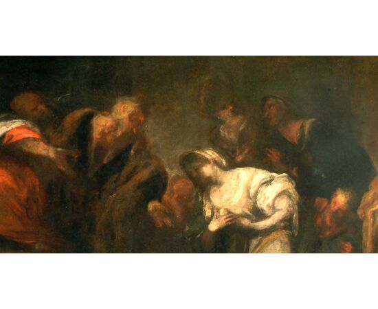 Ester e Assuero dipinto ad olio su tela  - Francesco Maria Raineri, detto lo Schivenoglia (Schivenoglia, Mantova 1676-1758)