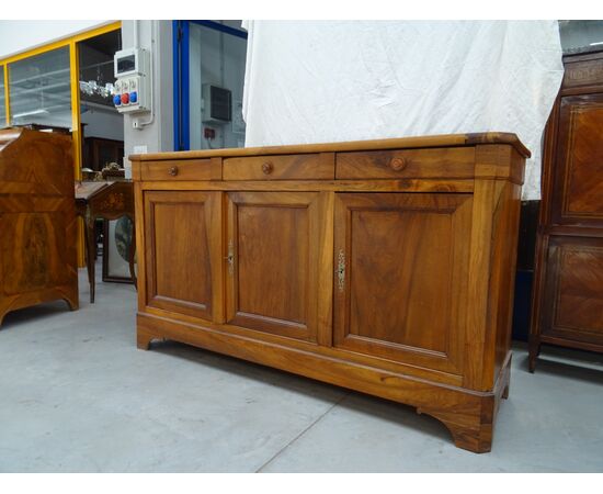 Credenza a tre porte in noce massello Luigi Filippo 1860 Francia
