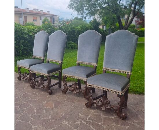 4 sedie barocche dell’800 da palazzo signorile 