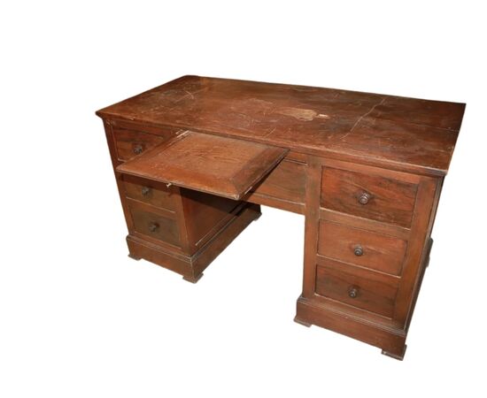 Scrivania italiana con 7 Cassetti in legno di Noce