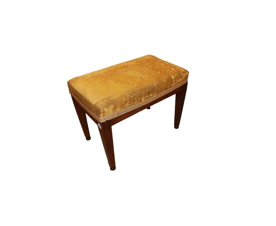 Pouf Francese del 1800 in Legno di noce