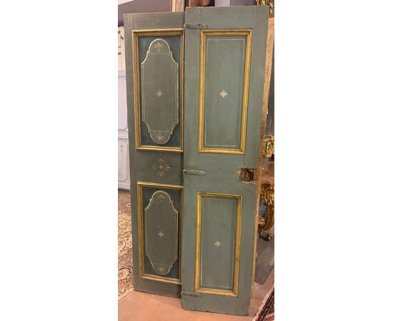 PTL704 - Porta laccata e dipinta con fiori, epoca '700, misure cm L 95 x H 203