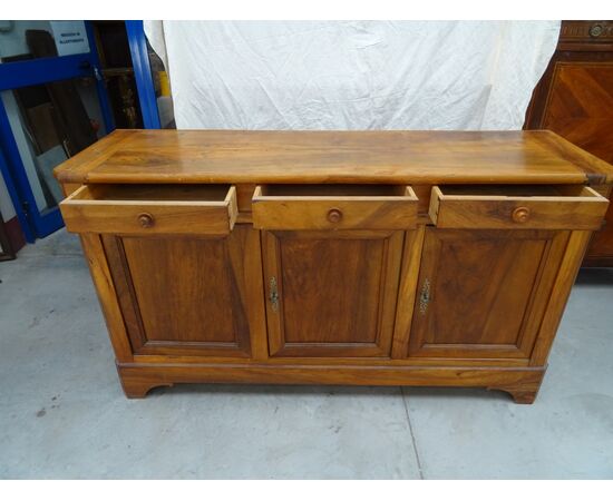 Credenza a tre porte in noce massello Luigi Filippo 1860 Francia