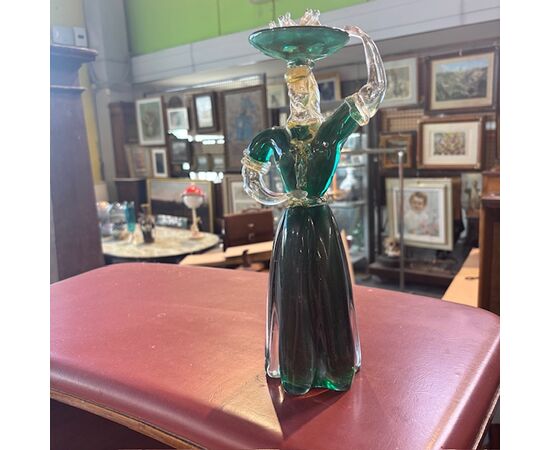 Figura di popolana in vetro Murano anni 40. Scultura fornace Salviati . H 34 strepitosa 
