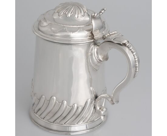 Tankard in argento sterling Giorgio II, Joseph Jackson, Dublino, 1749