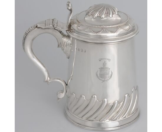 Tankard in argento sterling Giorgio II, Joseph Jackson, Dublino, 1749